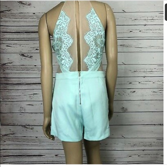 Black and Sheer Lace Romper - Picture 3 of 4